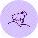 Sheep On Hill Sheep Hill Icon