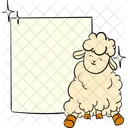 Sheep Sitting In Front Of Board Sheep Animal Icon