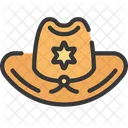 保安官の帽子、警察、法律 アイコン