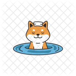 Shiba Inu swimming in pool  Icon