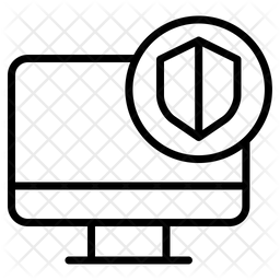 Shield Computer Icon - Download in Line Style