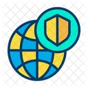 Shield Globe Secure Icon