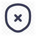 Shield Vulnerable Cross Delete Icon