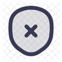 Shield Vulnerable Cross Delete Icon