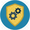 Shield with gear wheels  Icon