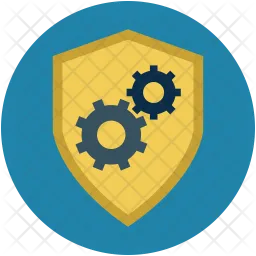 Shield with gear wheels  Icon