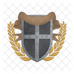 Shield with laurel wreath and ribbon  Icon