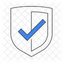 Shield With Tick Digital Defense Cybersecurity Icône
