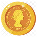 Elizabeth Coin Shilling Coin Gold Coin Icon