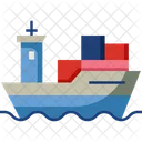 Shipment By Sea Ship Loading Icon