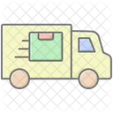 Shipping Van Lineal Color Icon Icon