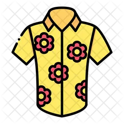 Hawaiian shirt icon design template Royalty Free Vector