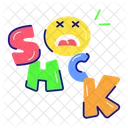 Shock Word Emoji Face Shock Font Icon