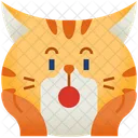 Shocked Emoticon Cat Icon