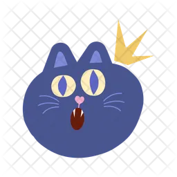 Shocked cat face cartoon clipart  Icon