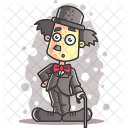 Shocked Charlie Chaplin Icon - Download in Sticker Style Shocked Charlie Chaplin Icon - Download in Sticker Style
