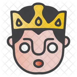 Shocked King Emoji Icon
