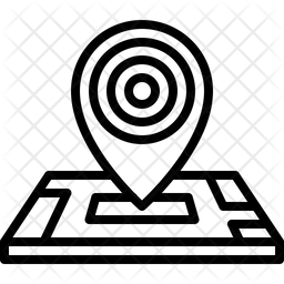Shooting Range Location Icon - Download in Line Style