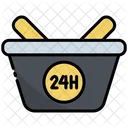 Shop 24 Hours 24 Hours Service Icon