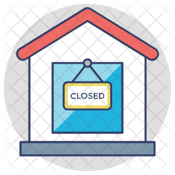 Shop Closed Icon - Download in Colored Outline Style