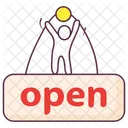 Shop Label Open Label Open Sign Icon
