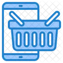 Shoping Online Basket Mobilephone Icon