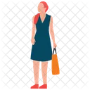 Window Shopping Girl Standing Shopping Girl Icon