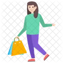 Shopping Purchasing Shopping Girl Icon