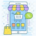 쇼핑 앱 모바일 앱 온라인 구매 아이콘