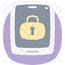 Mobile Lock Flat Rounded Icon Icône