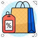 Shopping Bag Discount Handbag Discount Grocery Bag Discount Icon