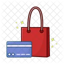 Shopping bag with credit card  Icon