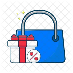Shopping bag with gift box  Icon