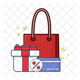Shopping bag with gift box  Icon