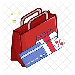 Shopping bag with gift box  Icon