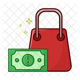 Shopping bag with money  Icon