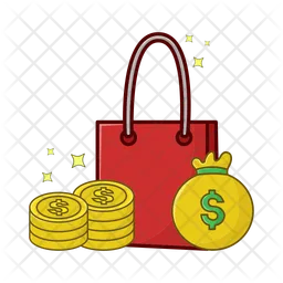 Shopping bag with money  Icon