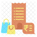 Shopping Bags Purchase Shopping Bill In Rupees Shopping Bill Icon