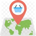 Shopping Basket Map  Icon