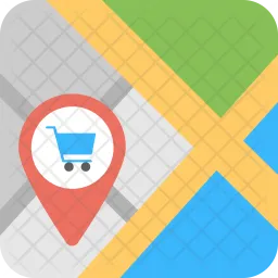 Shopping Cart Map Pointer  Icon