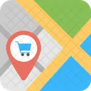 Shopping Cart Map Pointer  Icon