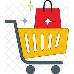 Shopping Cart With Bag  Icon