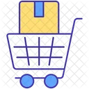 Shopping cart with box  Icon