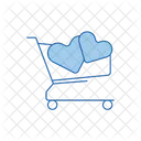 Shopping Cart With Heart Icône