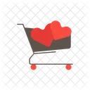 Shopping Cart With Heart Icône