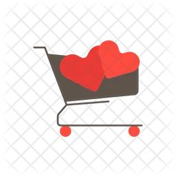 Shopping cart with heart  Icon