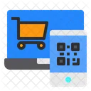 Laptop Qr Code Online Icon