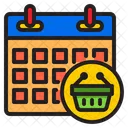 Shopping Day Calendar Basket Icon
