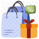 Shopping Discount Tote Jute Icon