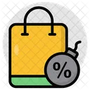 Shopping Discount Tote Jute Icon